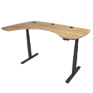 Mojo Executive Non Epicor Mojo Executive: L-Shape Corner American Oak / Black Base / Left Side 72x46