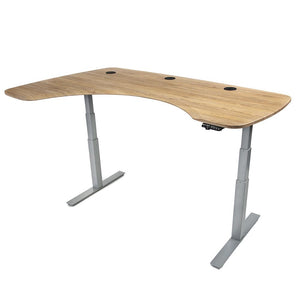 Mojo Executive Non Epicor Mojo Executive: L-Shape Corner American Oak / Gray Base / Left Side 72x46