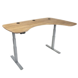 Mojo Executive Non Epicor Mojo Executive: L-Shape Corner American Oak / Gray Base / Right Side 72x46
