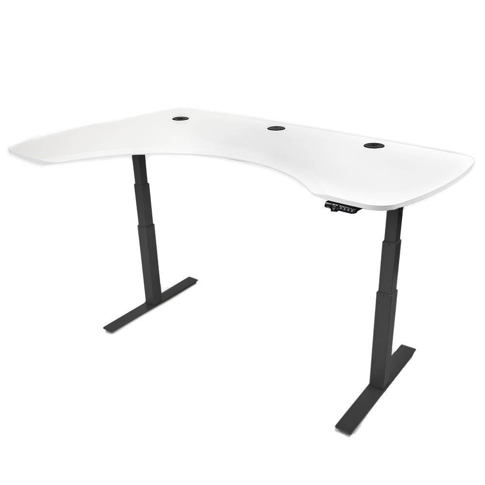 Mojo Executive Non Epicor Mojo Executive: L-Shape Corner Classic White / Black Base / Left Side 72x46