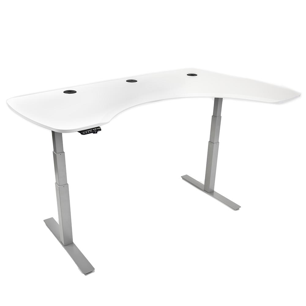 Mojo Executive Non Epicor Mojo Executive: L-Shape Corner Classic White / Gray Base / Right Side 72x46