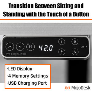 Mojo WorkSpace: Desk + Preassembled Mobile Cabinet Non Epicor Standing Desk Bundle