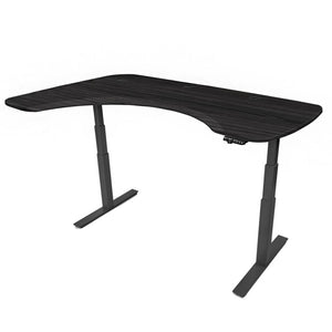 Mojo Executive Non Epicor Mojo Executive: L-Shape Corner Obsidian Oak / Black Base / Left Side 72x46