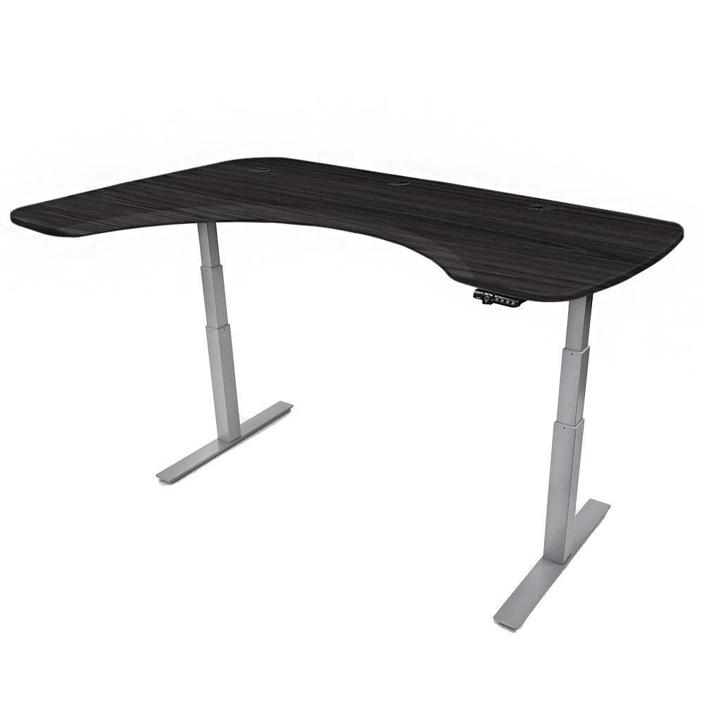 Mojo Executive Non Epicor Mojo Executive: L-Shape Corner Obsidian Oak / Gray Base / Left Side 72x46