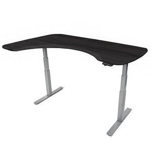 Mojo Executive Non Epicor Mojo Executive: L-Shape Corner Obsidian Oak / Gray Base / Left Side 72x46